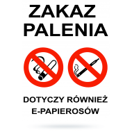 Tab: Zakaz palenia dotyczy e-pap  ZI-47   25x35cm