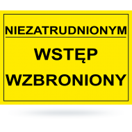 Tab: Niezatrudnionym wstęp wzbroniony zół-cz 20x33