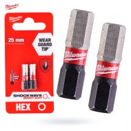 Bit Milwaukee 4932430893 HEX 2,5x25mm udar 2szt