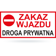 Tab: Zakaz wjazdu droga prywatna (x20)  ZI-43